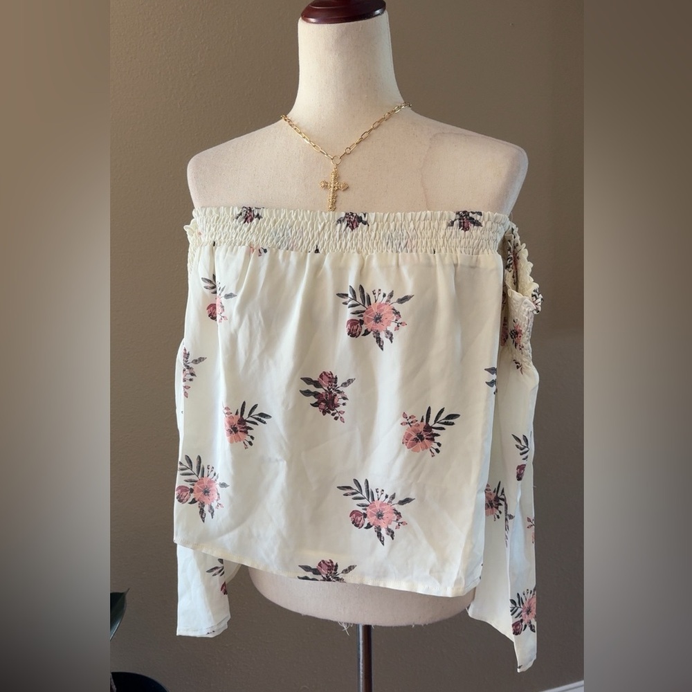 Off the shoulder floral print blouse boho summer style - Picture 7 of 9